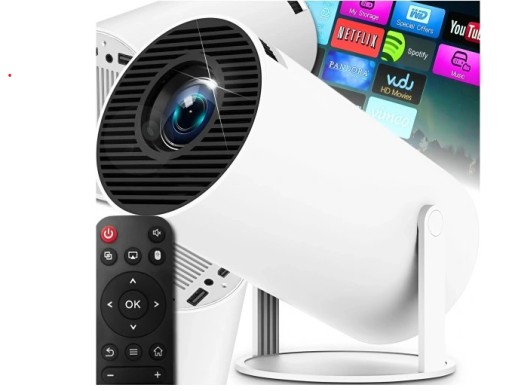 Zdjęcie oferty: PROJEKTOR RZUTNIK ANDROID TV 4K WIFI FULL HD PRZENOŚNY SMART GŁOŚNIK BIAŁY