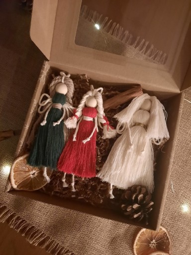 Zdjęcie oferty: 3 Aniołki makrama ozdoba świąteczna choinka
