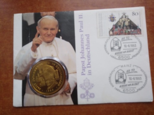 Zdjęcie oferty: Jan Pawel II w niemczech 1980 r medal + koperta