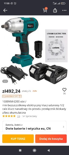 Zdjęcie oferty: Klucz udarowy 2 baterie ładowarka  wysyłka gratis!