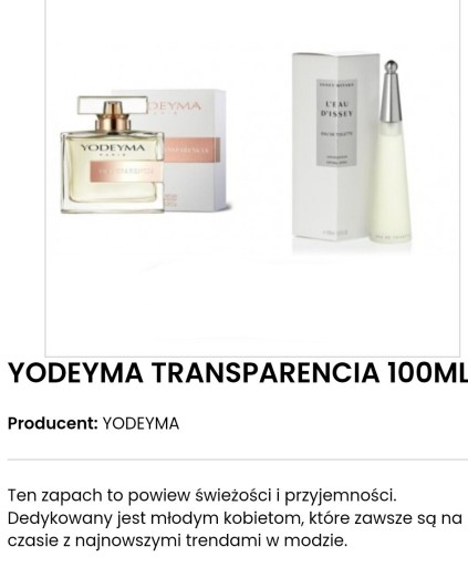 Zdjęcie oferty: Perfumy Yodeyma 15ml 