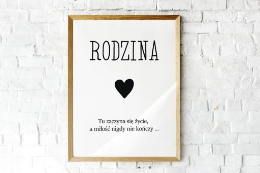 Zdjęcie oferty: Plakat/Obraz ozdobny A4 tekst "Rodzina"