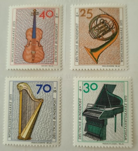 Zdjęcie oferty: Niemcy RFN 1973 instrumenty muzyczne pełna seria 