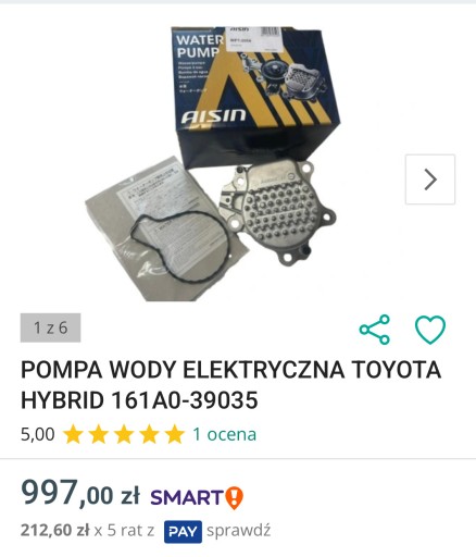 Zdjęcie oferty: Pompa wody Toyota Prius 161A0-39035