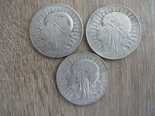 Zdjęcie oferty: Zestaw 3 monet 10 zł.  1932 r .srebro  