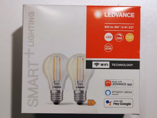 Zdjęcie oferty: 2x Żarówka LED Ledvance Smart+ Wi-Fi E27 6W 2700K