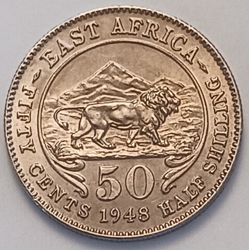 Zdjęcie oferty: Brytyjska Afryka Wsch. 50 centów 1948r. b. ładna