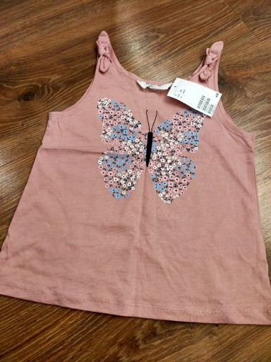 Zdjęcie oferty: Koszulka na ramiączka H&M 110 z motylkiem