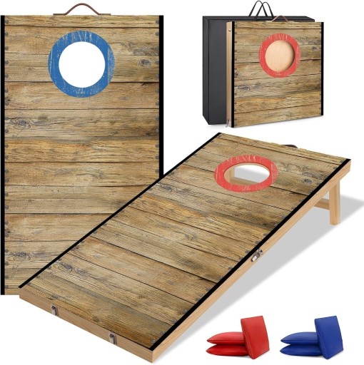 Zdjęcie oferty: NZQXJXZ Zestaw do gry Cornhole, 6 m x 0,3 m, z litego drewna, z 6 workami