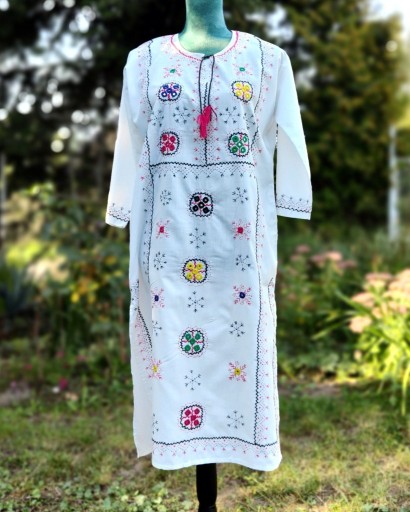 Zdjęcie oferty: Nowa tunika biała M 38 L 40 folk etno boho hippie