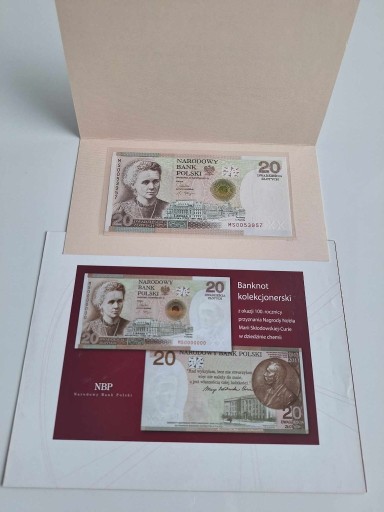 Zdjęcie oferty: Banknot kolekcjonerski 20zł Marii Skłodowskiej 