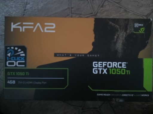 Zdjęcie oferty: Pudełko KFA2 GeForce GTX 1050 Ti 1 Click OC 4GB