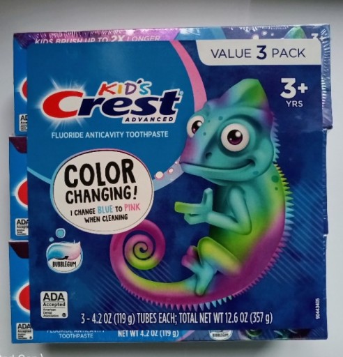 Zdjęcie oferty: Pasta Crest Kids zestaw 3 szt zmienia kolor 