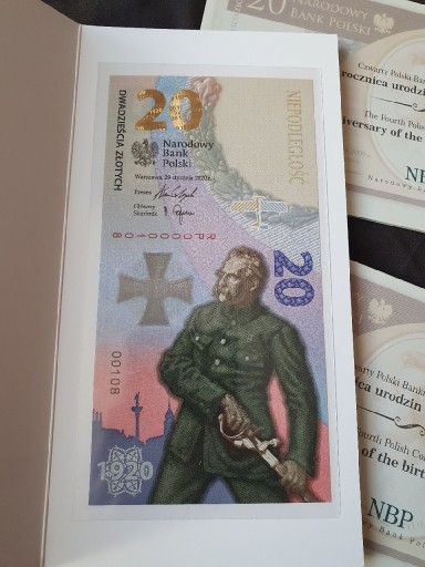 Zdjęcie oferty: Banknot kolekcjonerski 20 zł Niepodległość NISKI