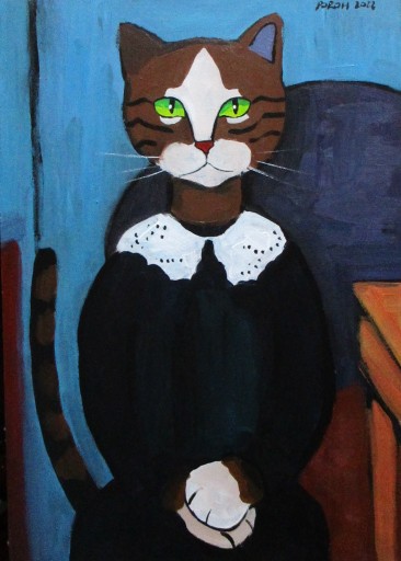 Zdjęcie oferty: Kot wg Modiglianiego, 42x29,7 kot koty Modigliani