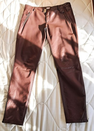 Zdjęcie oferty: Brązowe spodnie z naturalnej skóry r. 38 M leather