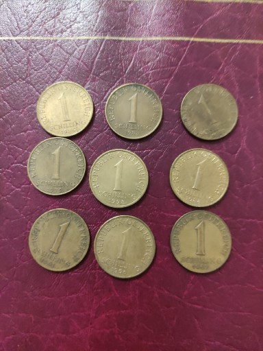 Zdjęcie oferty: Austria 1 szyling 1961-1998, 9 różne roczniki 