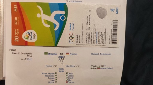 Zdjęcie oferty: Finał P.nożna mężczyzn IO Rio 2016 Brazylia-Niemcy