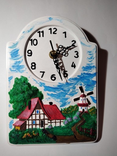Zdjęcie oferty: Zegar gipsowy ręcznie malowany 