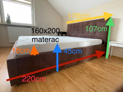 Zdjęcie oferty: Łóżko z materacem 160x200 i pojemnikiem na posciel