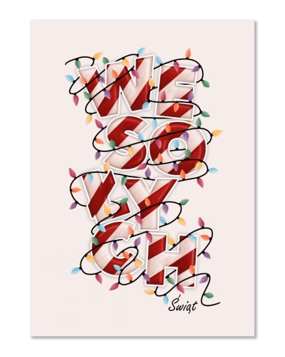 Zdjęcie oferty: Kartka świąteczna, kartka okolicznościowa - napis wesołych