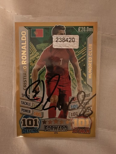 Zdjęcie oferty: Sprzedam autograf Cristiano Ronaldo na karcie 