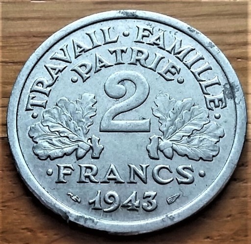 Zdjęcie oferty: FRANCJA - 2 franki  z 1943 r