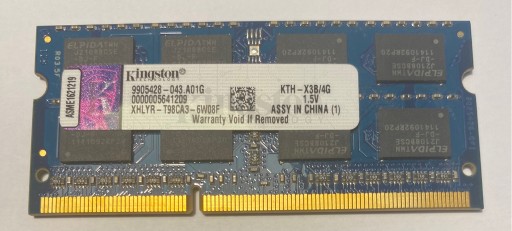 Zdjęcie oferty: Pamięć RAM DDR3 Kingston KTH-X3B/4G 4 GB