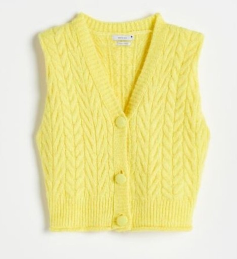 Zdjęcie oferty: Reserved kamizelka sweterek żółty zapinany Nowy S