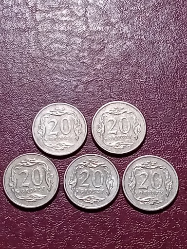 Zdjęcie oferty: monety -zestaw 20gr z obiegu(1996r-2000r)