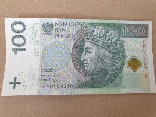 Zdjęcie oferty: Banknot 100 zł NUMER RADAROWY Seria FM
