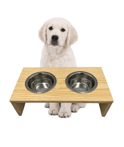 Zdjęcie oferty: Miska dla psa kota drewniana na stojaku