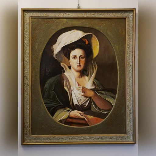 Zdjęcie oferty: Portret damy w dużym kapeluszu, László Fülöp 