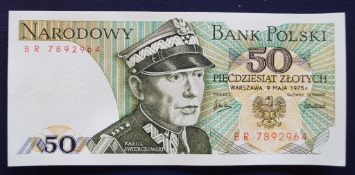 Zdjęcie oferty: 50 zł 1975 - seria BR - stan UNC-