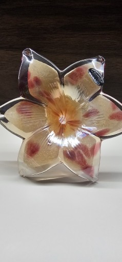 Zdjęcie oferty: Szklany kwiat Murano – Włochy, 19 cm,  dekoracja ręcznie wykonana