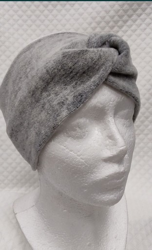 Zdjęcie oferty: Opaska na głowę turban zimowa wełna popiel szara 