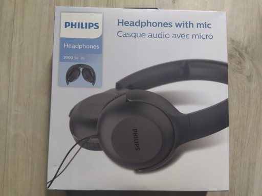 Zdjęcie oferty: Słuchawki nauszne z mikrofonem Philips TAUH201BK