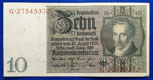 Zdjęcie oferty: Banknot, 10 Marek 1929