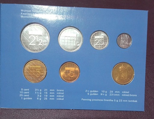 Zdjęcie oferty: Holandia zestaw monet 1991 unc