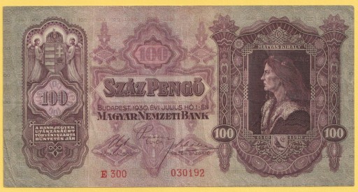 Zdjęcie oferty: Węgry 100 pengo 1930 - E300