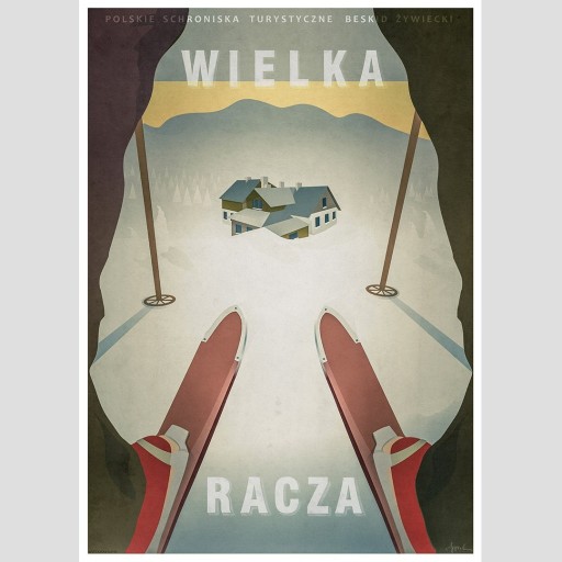 Zdjęcie oferty: Wielka Racza plakat narty Beskidy skitury