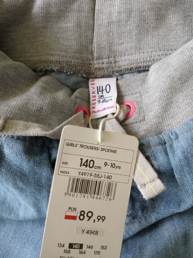 Zdjęcie oferty: Spodnie jeans joggers tregginsy Reserved 140 dresy