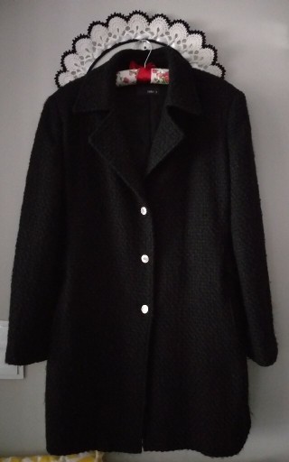 Zdjęcie oferty: Płaszcz czarny wełniany ciepły Jake*s  r. 42 XL