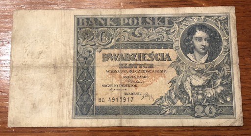 Zdjęcie oferty: 20 złotych 1931 rok