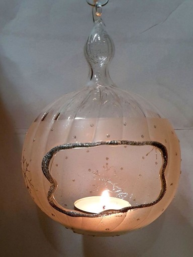 Zdjęcie oferty: Szklana bombka choinkowa - z otworem na świeczkę