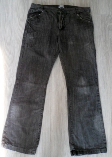 Zdjęcie oferty: SPODNIE JEANS CZARNE PRZETARCIA RAINBOW pas 44 180