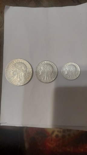 Zdjęcie oferty: Zestaw 3 monet w srebrze 2,5,10zł.Głowa kobiety.