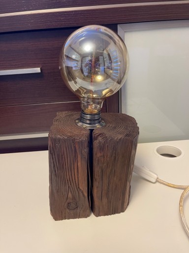 Zdjęcie oferty: Lampa drewniana Edison retro loft Hand made