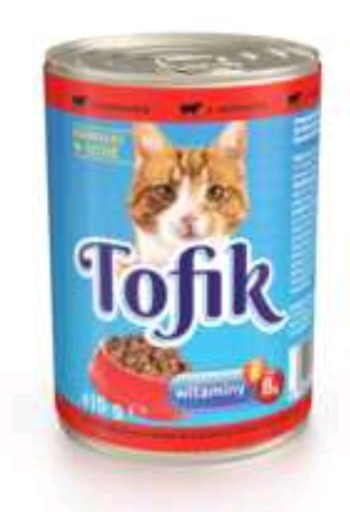 Zdjęcie oferty: Karma dla kota z wołowiną w sosie Tofik  415g