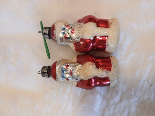 Zdjęcie oferty: Bombki choinkowe szklane stare PRL handmade ręcznie zdobione 2 szt 
